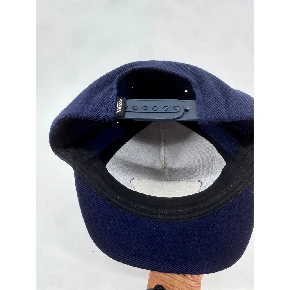 Vans Off The Wall Snapback Hat Navy Blue Skateboard